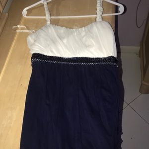a navy blue and white top dress!
